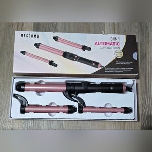 Mescomb 3-in-1 Automatic Curling Iron - Pink and Black